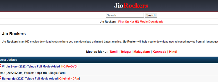 Jio Rockers – Illegal HD Movies Download Website