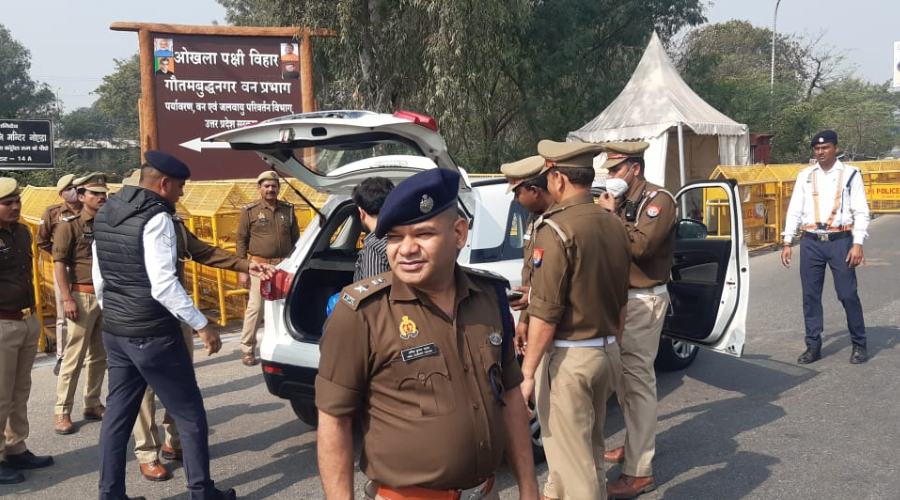 Global Investors Summit 2023: Noida Police inspected the Traffic arrangements at Noida-Delhi Chilla border