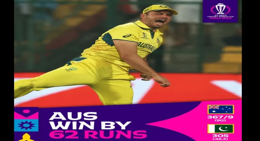 Australia defeated Pakistan by 62 runs